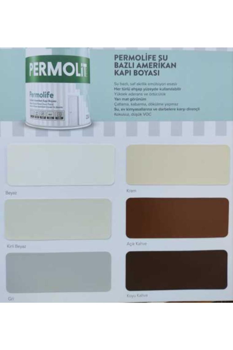 Permolit Permolife Su Bazlı Amerikan Kapı Boyası Beyaz 2.5 lt
