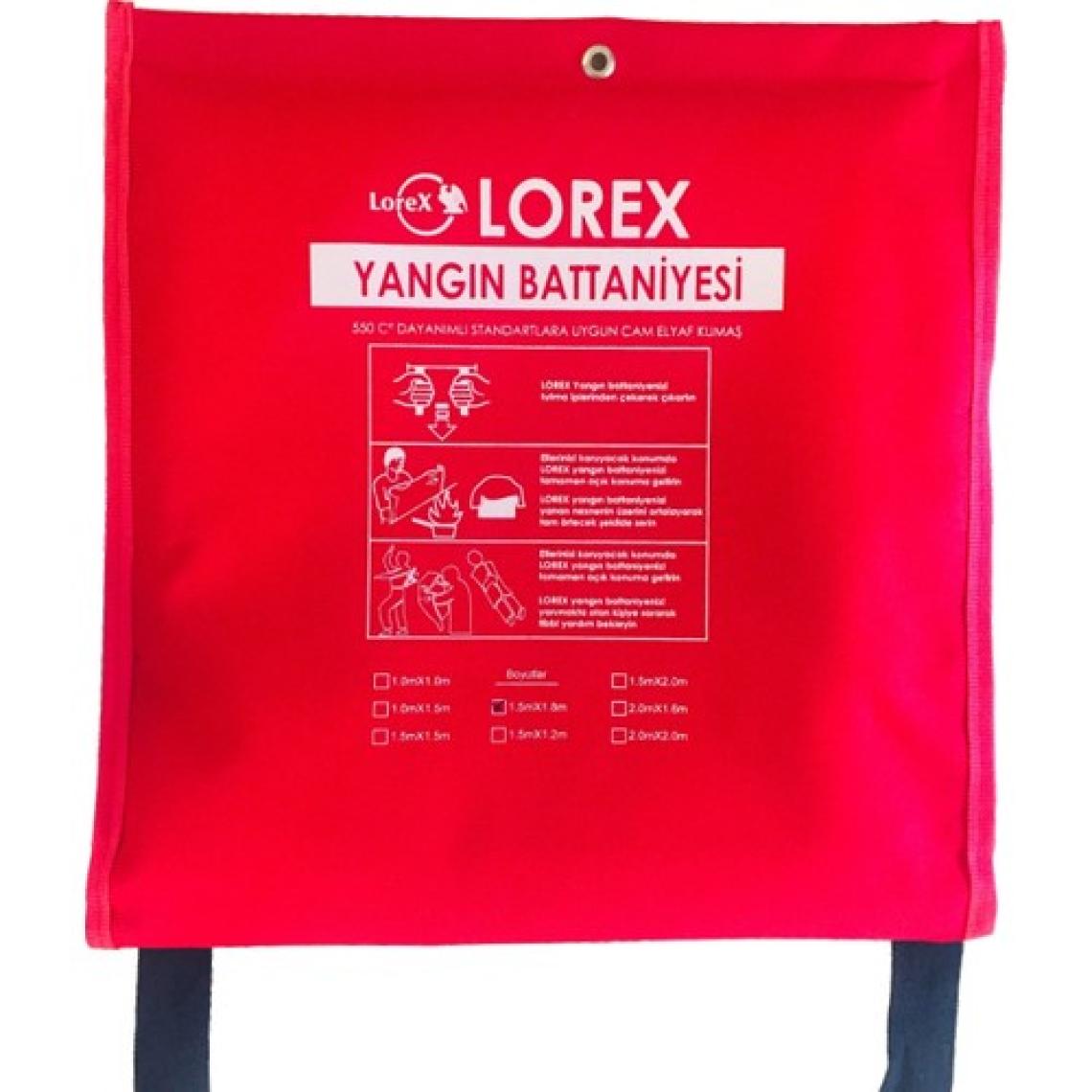 LOREX LR-FB1515C 1,5mt x 1,5mt Çantalı Yangın Battaniyesi