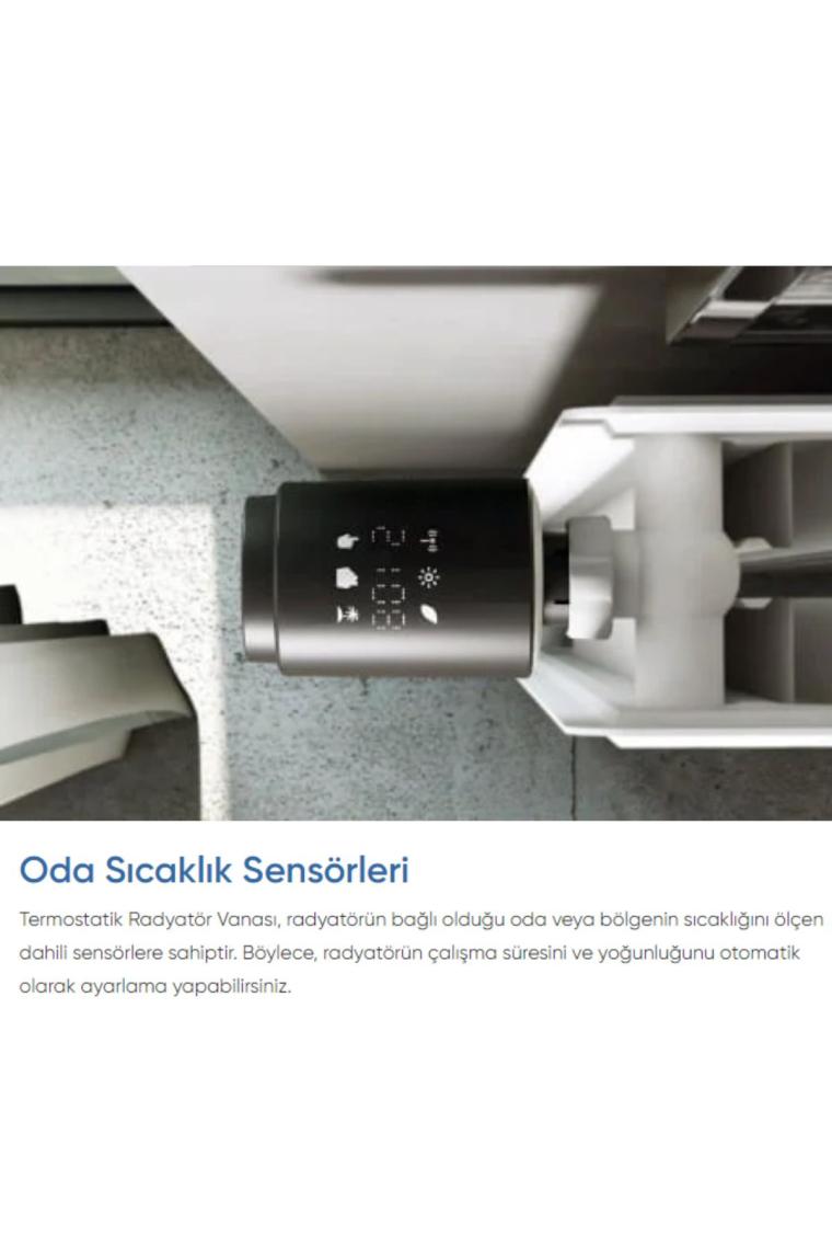 Akıllı Termostatik Radyatör Vanası Bluetooth Bağlantılı ve Isı Kontrolü