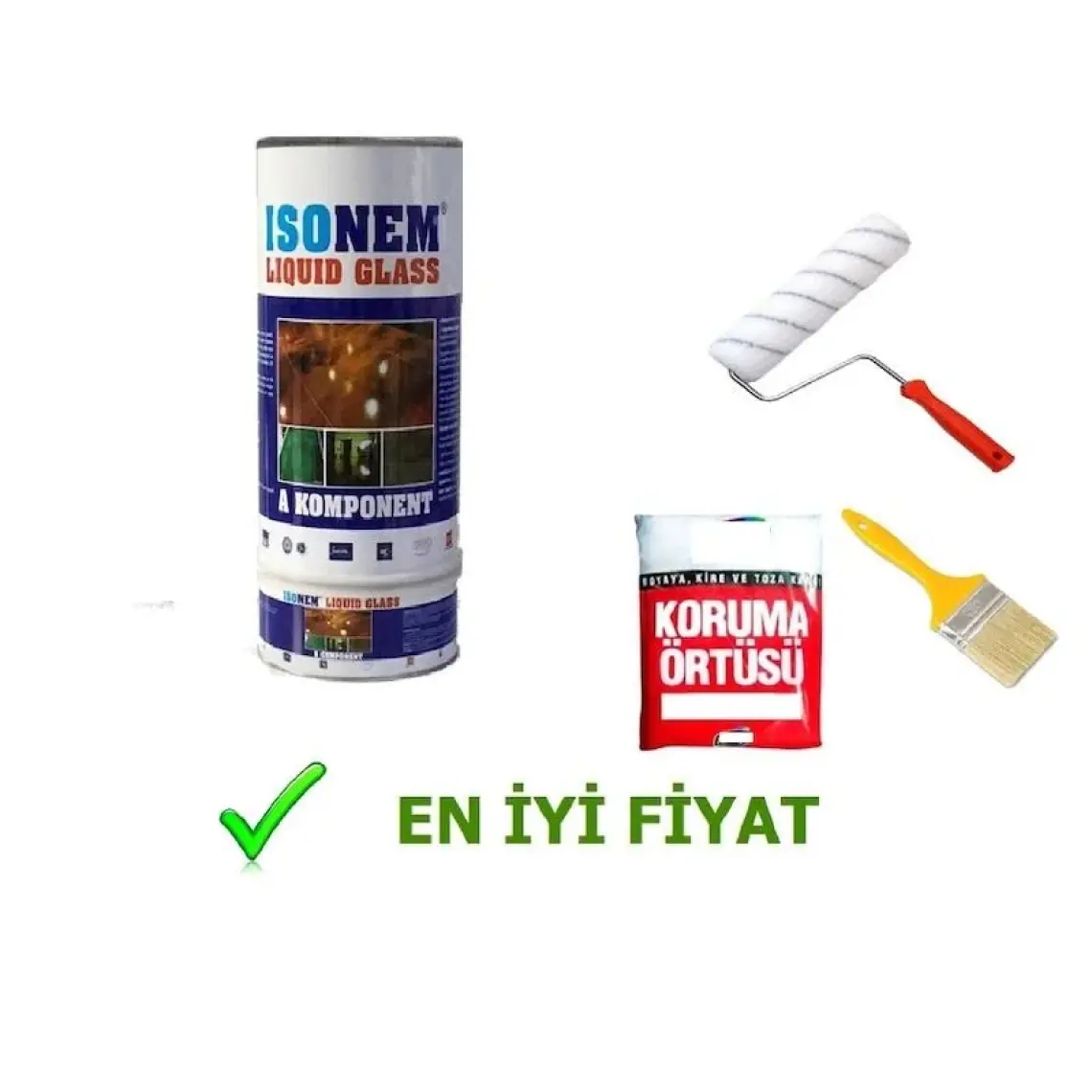 İsonem Şeffaf Sıvı Cam Su Yalıtım Kaplaması - Yüksek Kimyasal ve Fiziksel Dayanıklılıkta Epoksi, 4 Kg