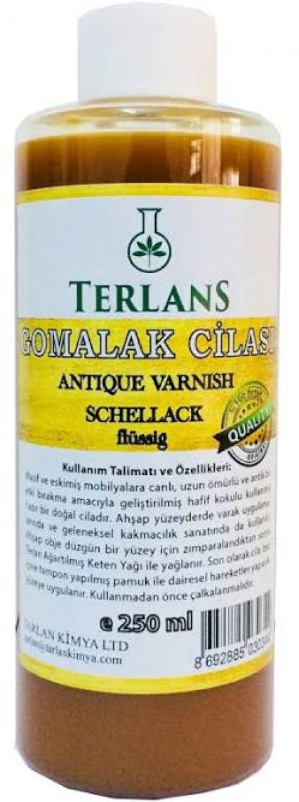 Terlans Doğal Ahşap Cilası Gomalak 250 ml Antik Vernik