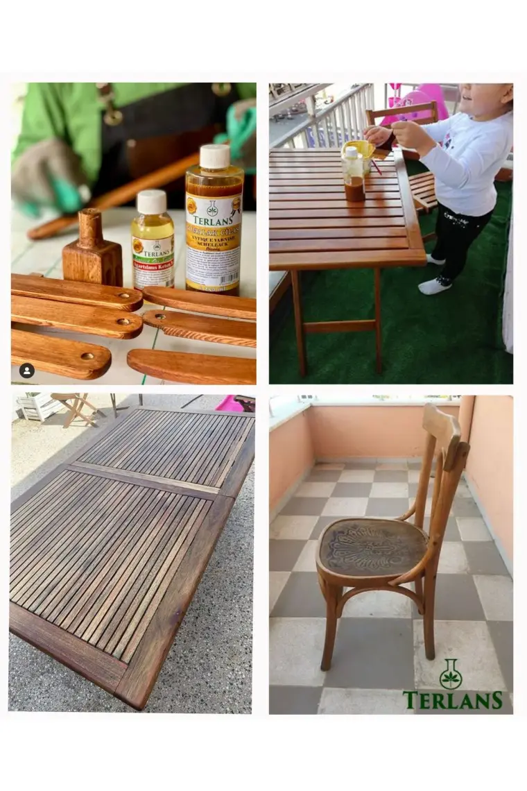 Terlans Doğal Ahşap Cilası Gomalak 1000 ml Shellac + Sürme Topu