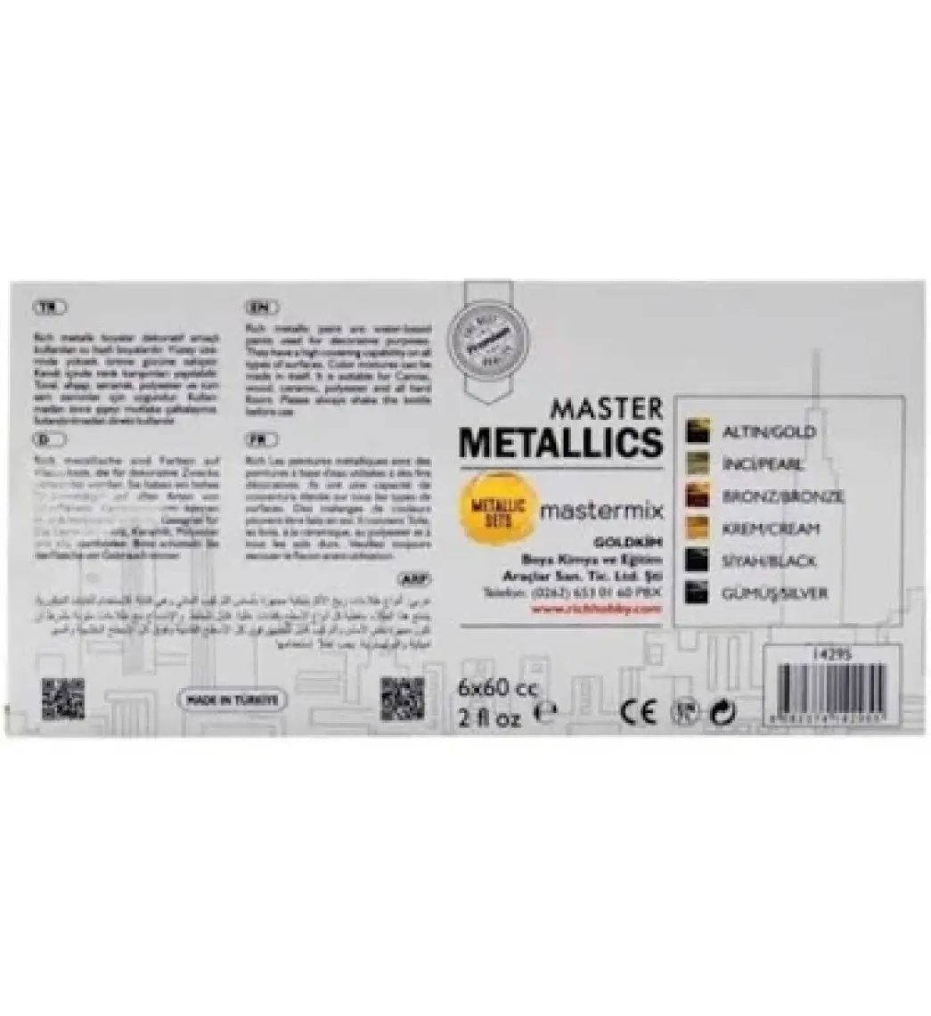Mastermix Akrilik Boya 60 Cc 6 Lı Metalik Renkler