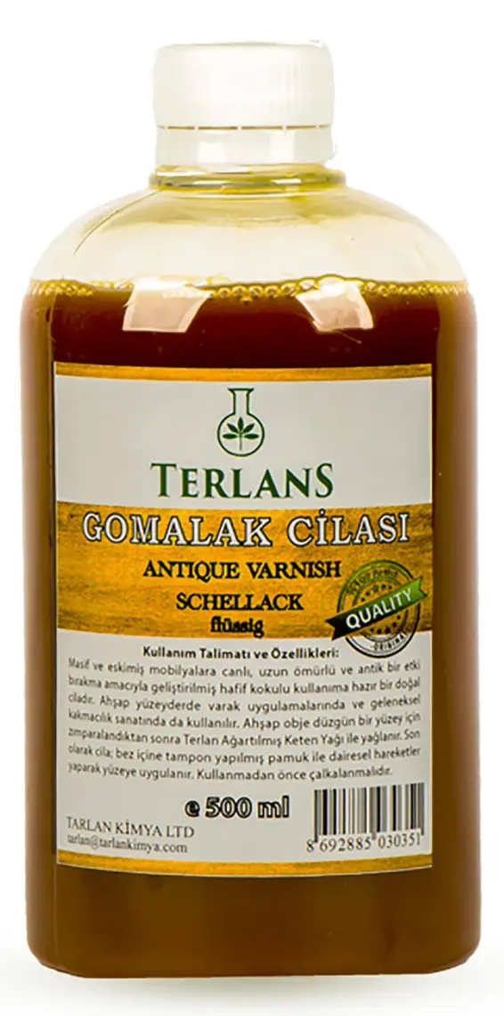 Terlans Doğal Ahşap Cilası Gomalak 500Ml + Sürme Topu