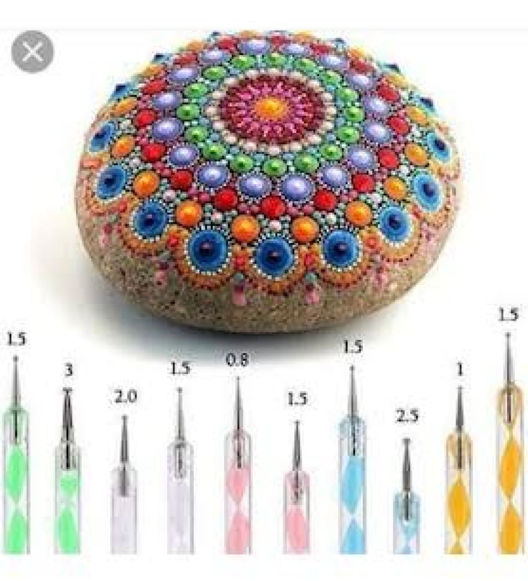Dot Kalemi 5’li Takım Metal Başlıklı Farklı Büyüklüklerde Mandala Kalemi Taş Ahşap Dot  Kalemi