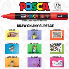 Uni Posca Pc-5m 1.8-2.5 Mm. Su Bazlı Boyama Markörü Seti Çiçek Renkleri 8 Renk