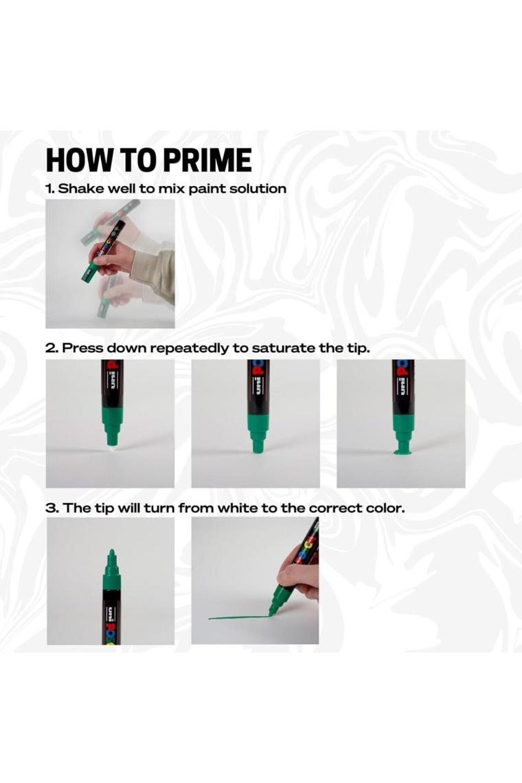 Uni Posca Pc-5m 1.8-2.5 Mm. Su Bazlı Boyama Markörü Seti Çiçek Renkleri 8 Renk