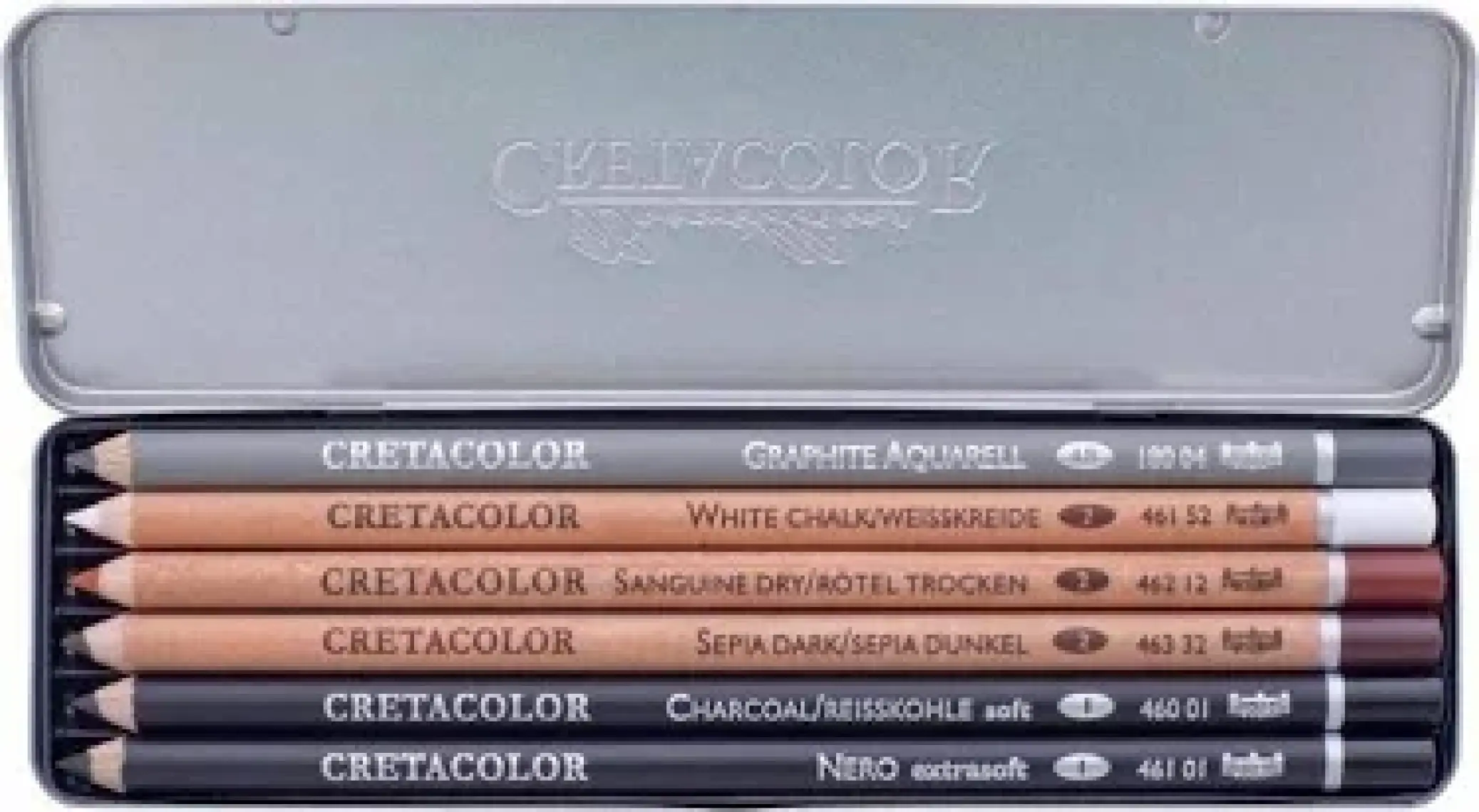 Cretacolor Basic Drawing Set Karakalem Eskiz Çizim Seti Metal Kutu 6 Parça