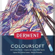 Derwent : Coloursoft : Kuru Boya Kalem Seti : 12 Renk Metal Kutu