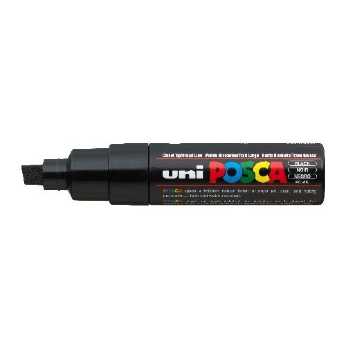 Uni Posca Pc-8k Boyama Markörü 8 mm Kesik Uç Siyah