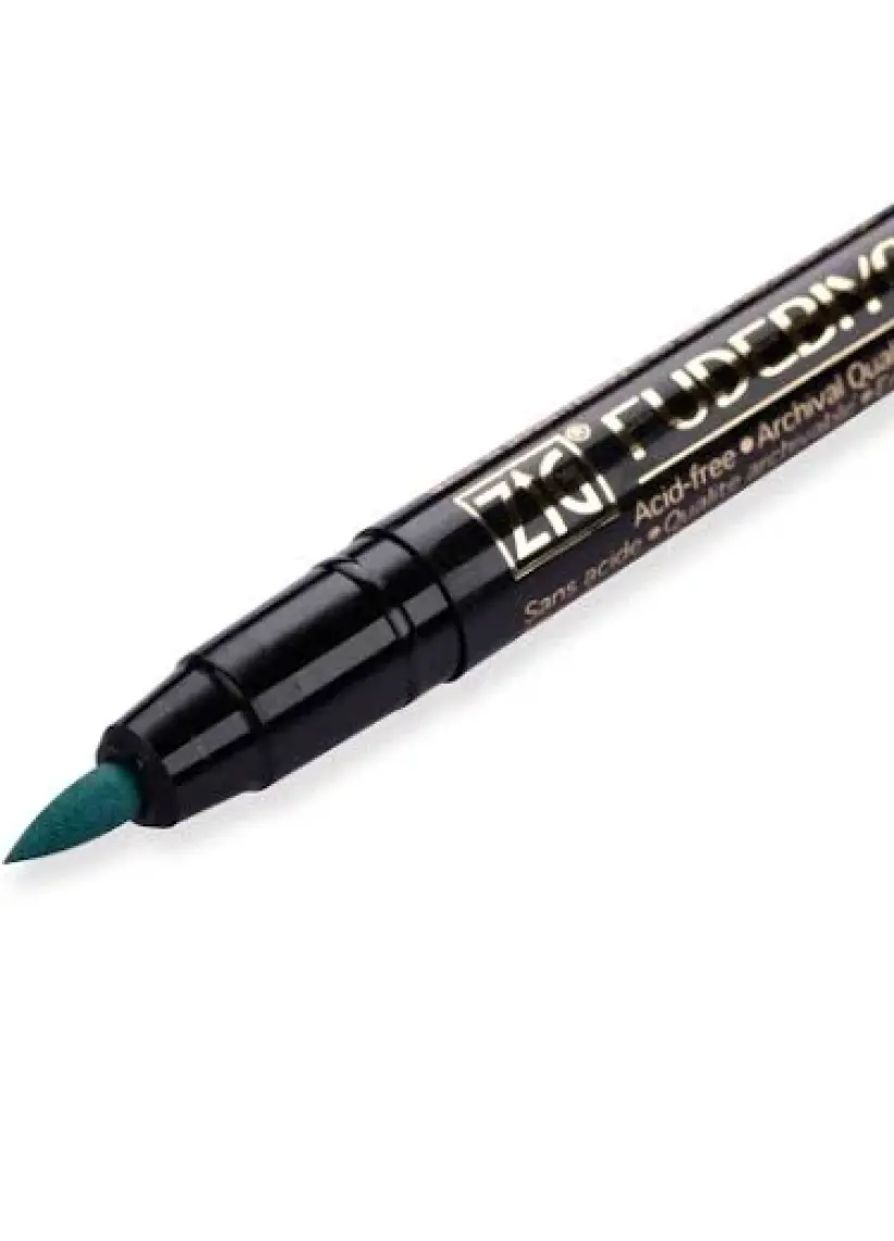 Zig Fudebiyori Metallic Brush Marker Yeşil