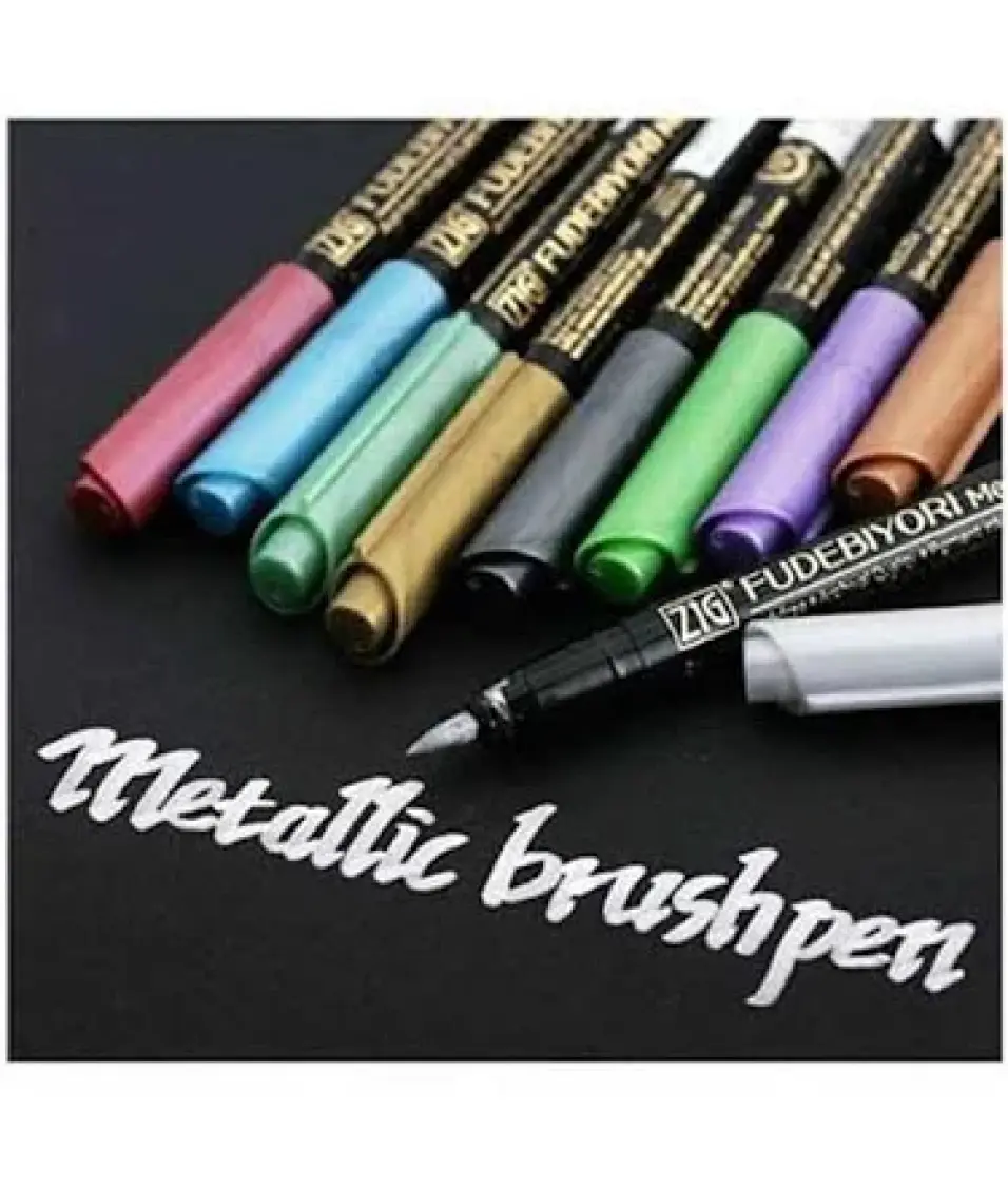 Zig Fudebiyori Metallic Brush Marker Yeşil