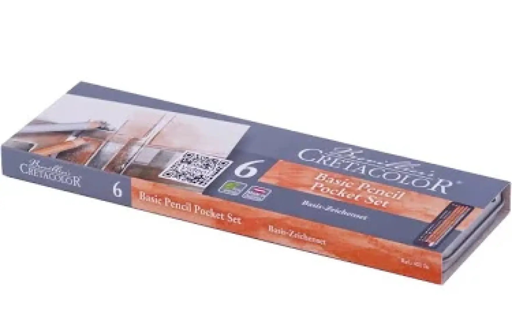 Cretacolor Basic Drawing Set Karakalem Eskiz Çizim Seti Metal Kutu 6 Parça