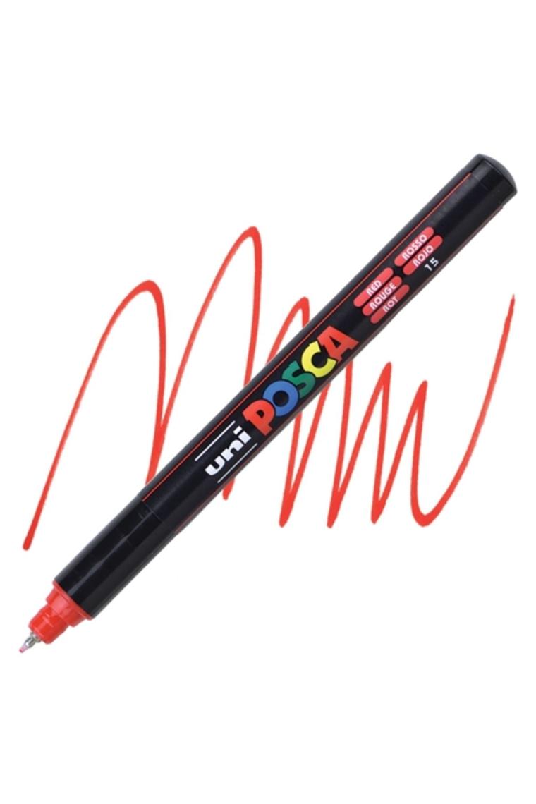 Ball Posca 0.7mm Fine Poster Markörü Kırmızı (4) / Pc1mr
