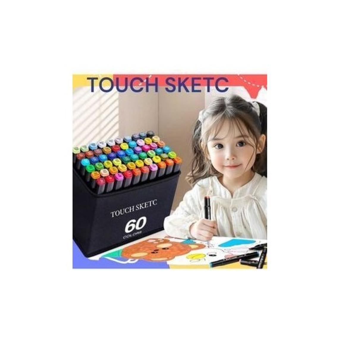 Touch Sketc 60 lı 'Çift Taraflı Marker Kalem Seti Çanta Siyah Model