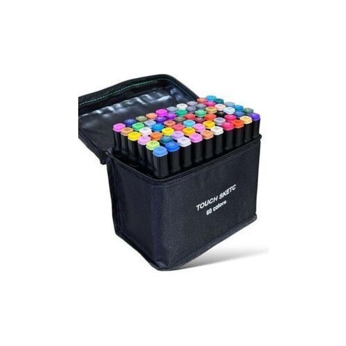 Touch Sketc 60 lı 'Çift Taraflı Marker Kalem Seti Çanta Siyah Model