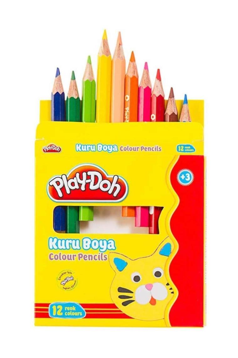 Play-doh 12 Renk Yarım Boy Kuruboya Ku002