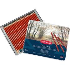 Derwent : Drawing : Yağlı Çizim Kalem Seti : 24 Renk Metal Kutu