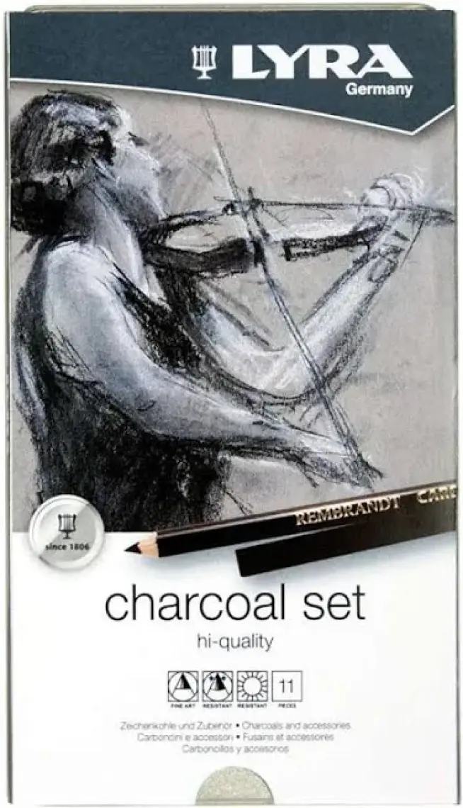 Lyra Rembrandt Charcoal 11li Metal Kutulu Karakalem Seti