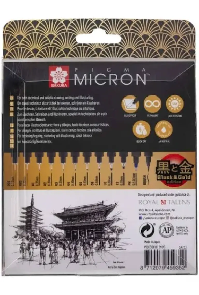 Sakura Pigma Black & Gold Edition Set 12'li