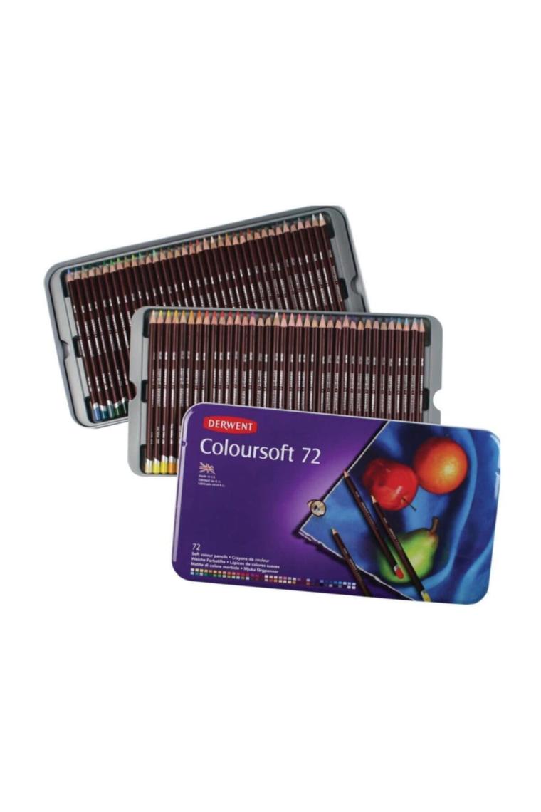 Derwent Coloursoft Metal Kutu 72 Renk Kuru Boya