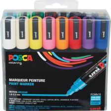 Uni Posca Pc-5m 1.8-2.5 Su Bazlı Boyama Markörü Seti 16 Renk