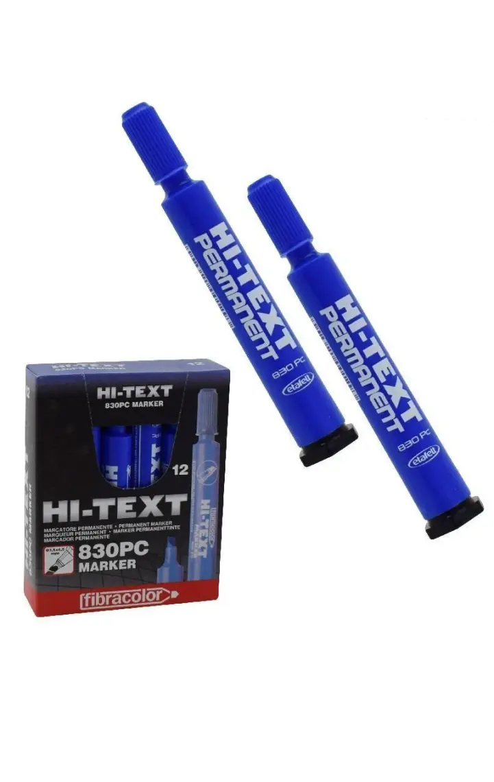 Hi-Text 830PC Kırtasiye Kalem Marker 3,5 x 4,5 mm Mavi