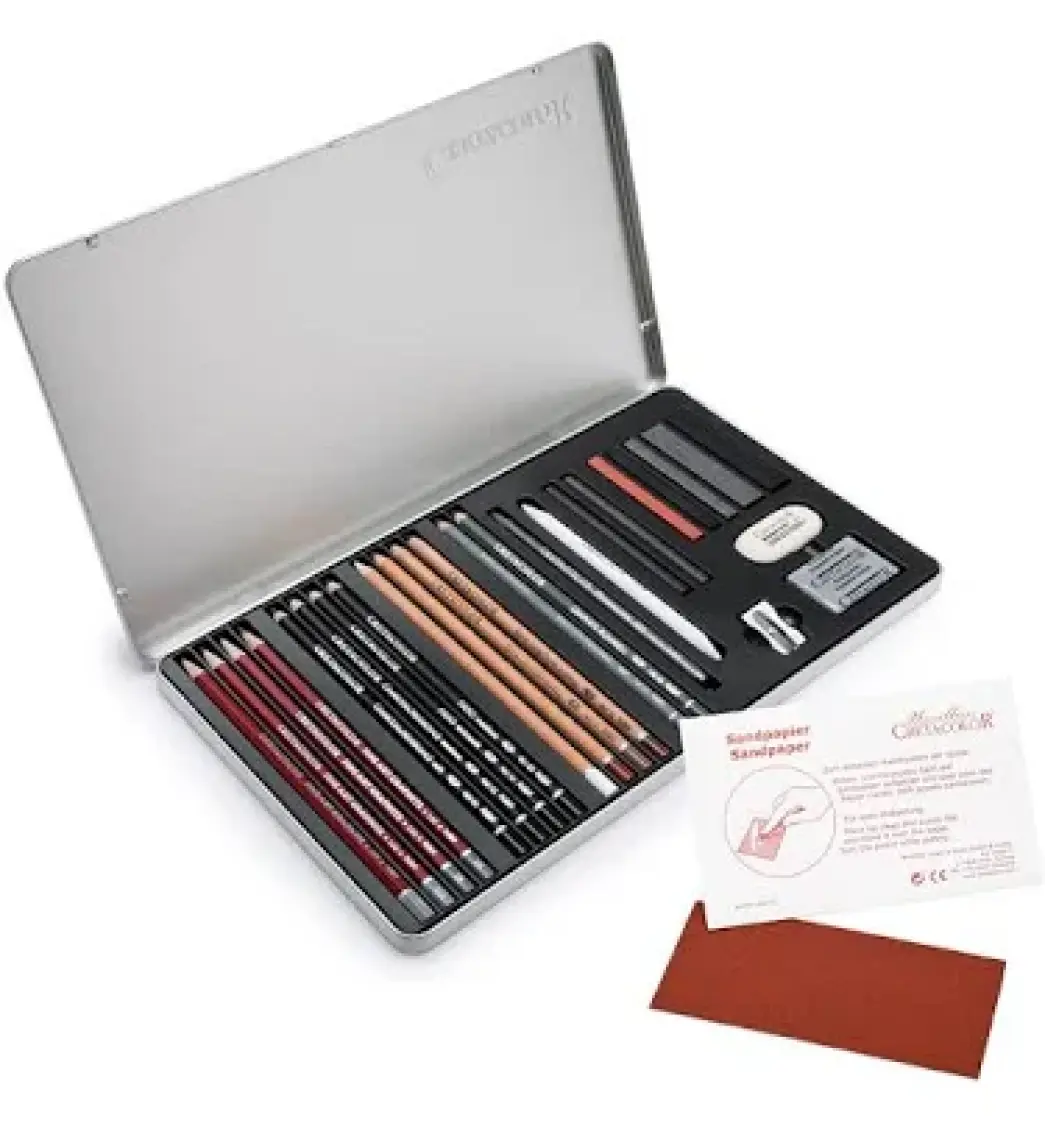 Cretacolor Teacher's Choice Drawing Set Metal Kutu 27 Profesyonel Grafit ve Çizim Seti