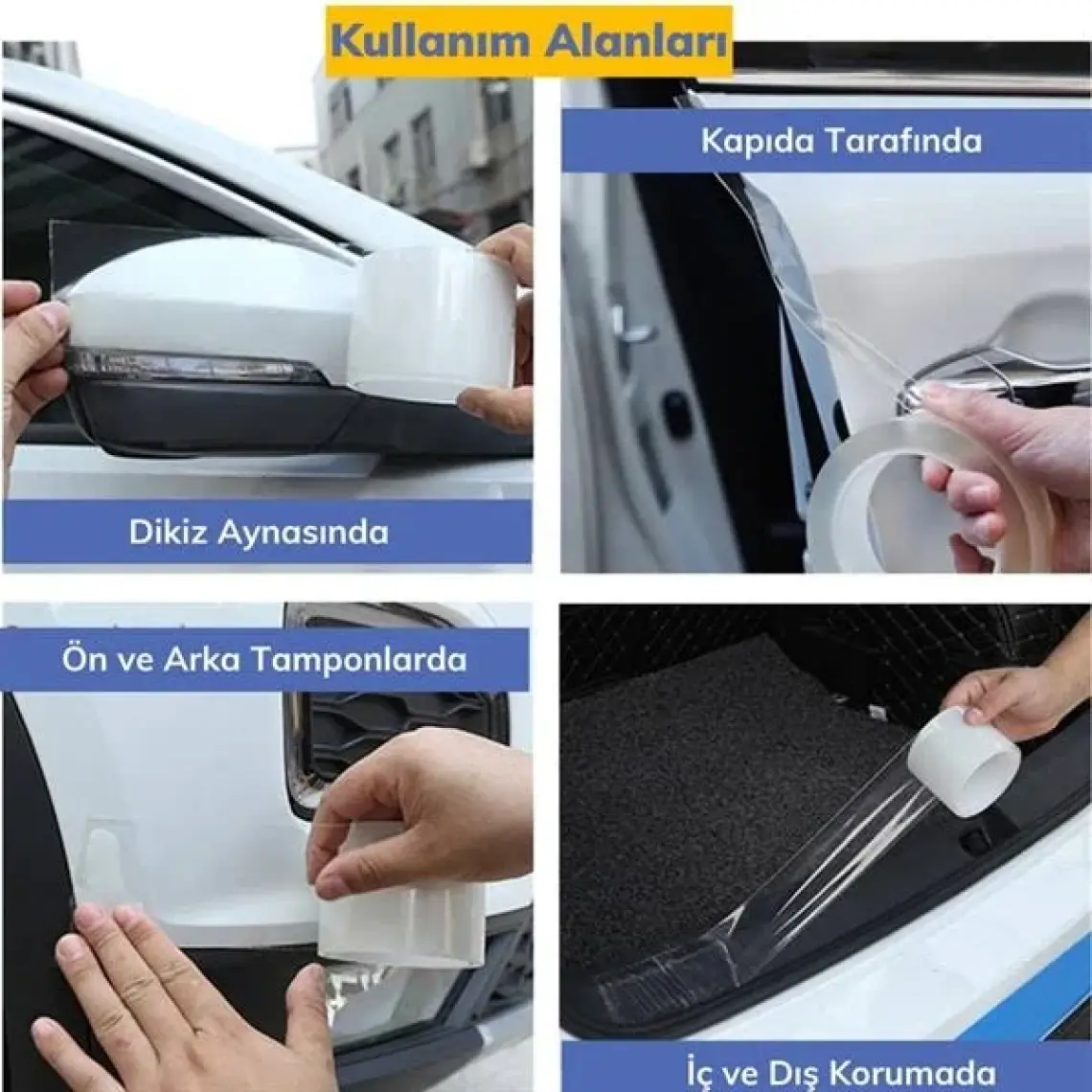 Real West Şeffaf Su Geçirmeyen Dayanıklı Kolay Yapışan Çizilmeye Dayanıklı Oto Darbe Koruyucu Bant