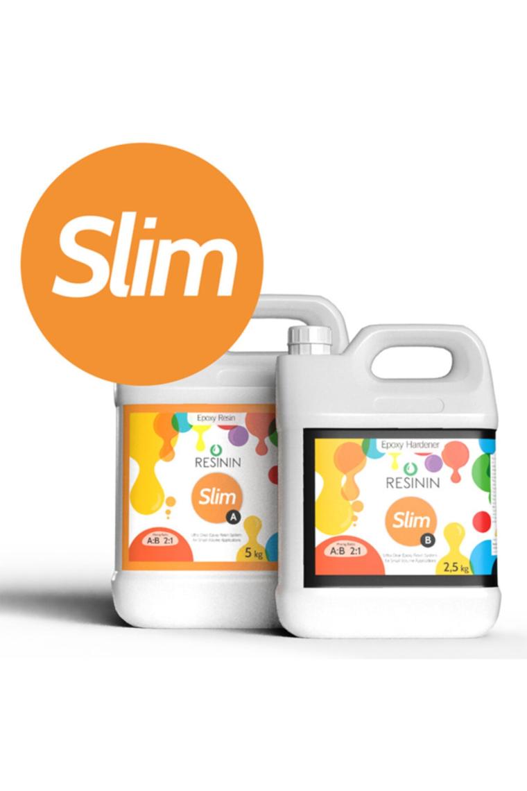 Resinin Slim 5000 Gr + 2500 Gr A+B Küçük Hacim İÇin Şeffaf Epoksi Reçine
