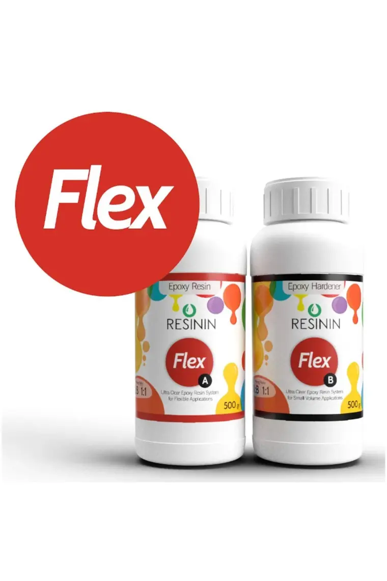 Resinin Flex 1000 Gr A+B Esnek Şeffaf Epoksi Döküm Reçinesi (Esnek Hacim)