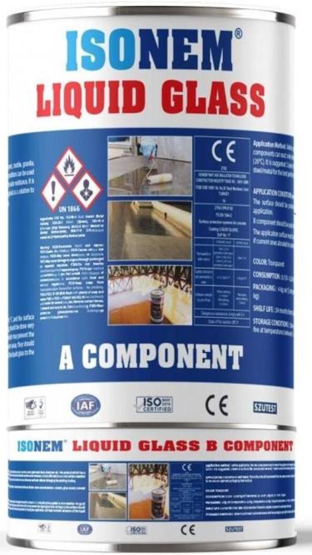 Isonem Liquid Glass Şeffaf Su Yalıtım Boyası - Yüksek Su ve Kimyasal Direnç, Balkon, Teras, Banyo ve Havuzlar için İdeal, 2 kg