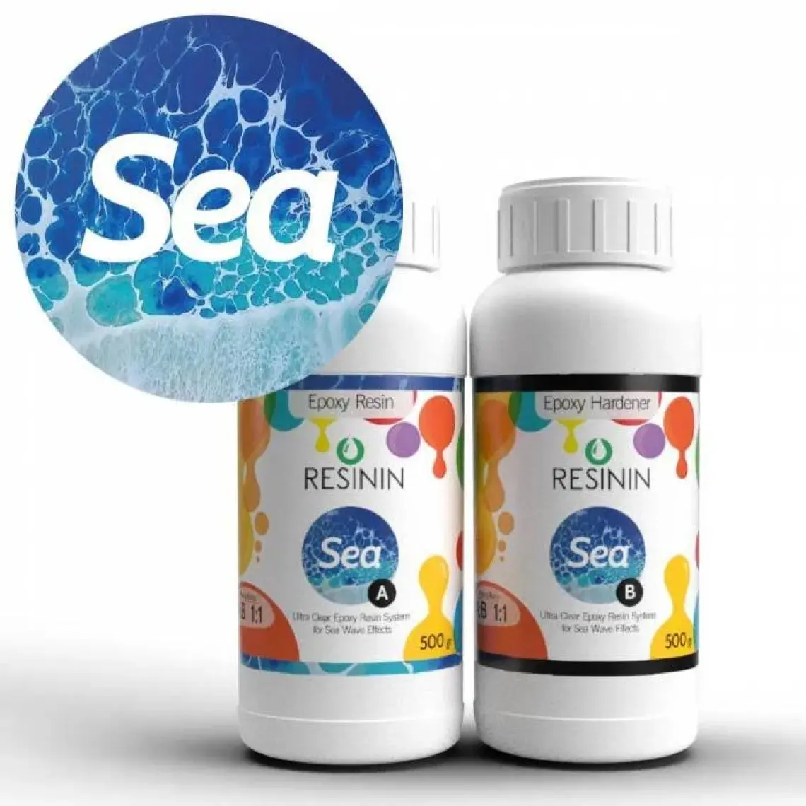 Resinin Sea A+B Deniz Dalgası Efekti Için Şeffaf Epoksi Reçine 1 kg