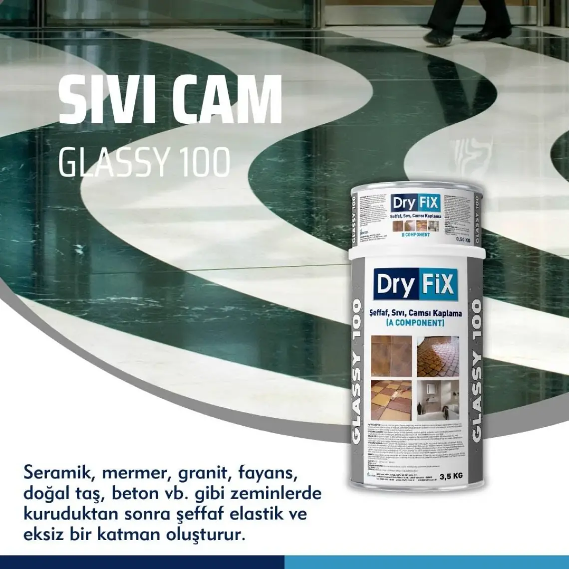 Dryfix Glassy 100 Sıvı Cam Şeffaf Kaplama 0.80 kg