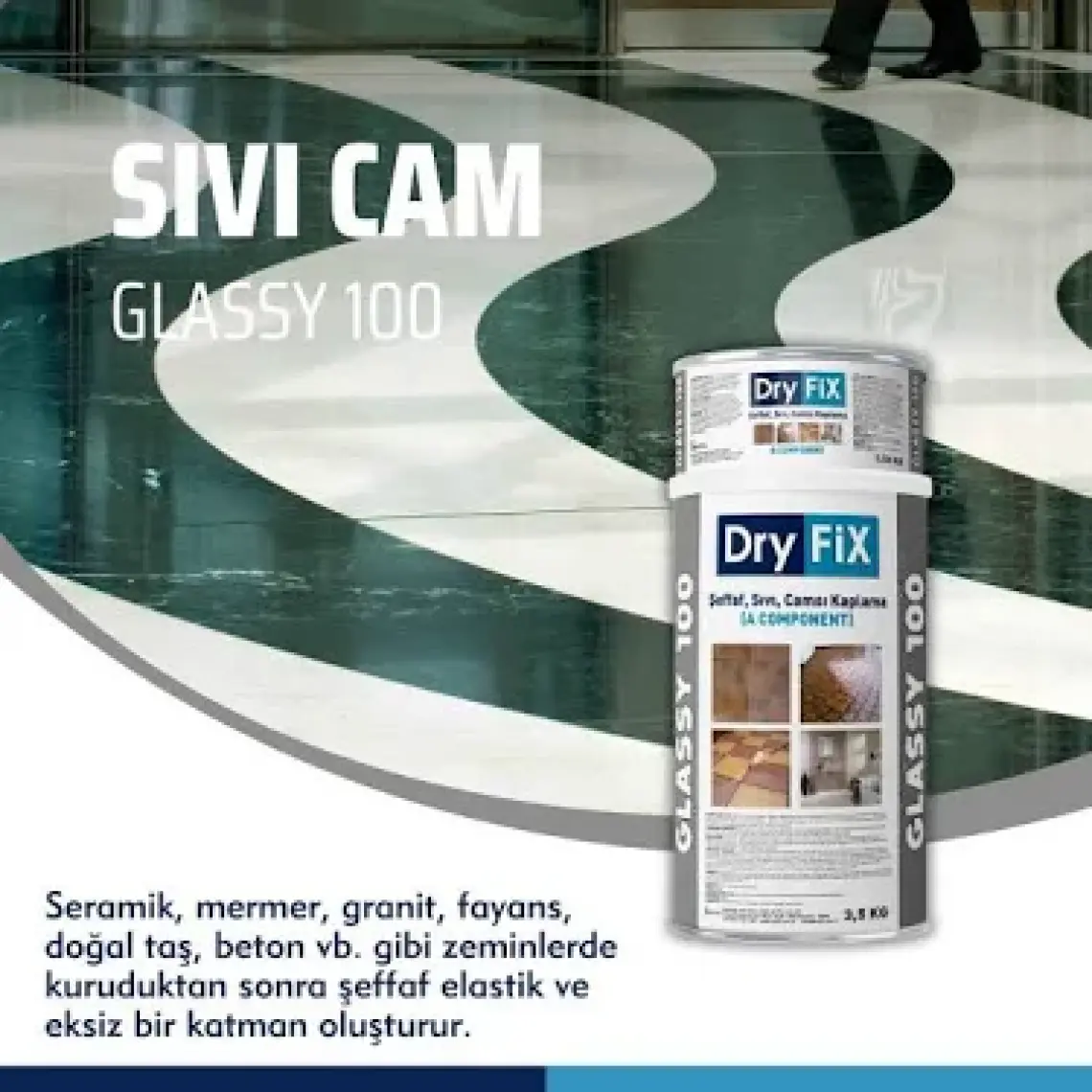 Dryfix Glassy 100 Sıvı Cam - Şeffaf Su Izolasyonu 4 kg