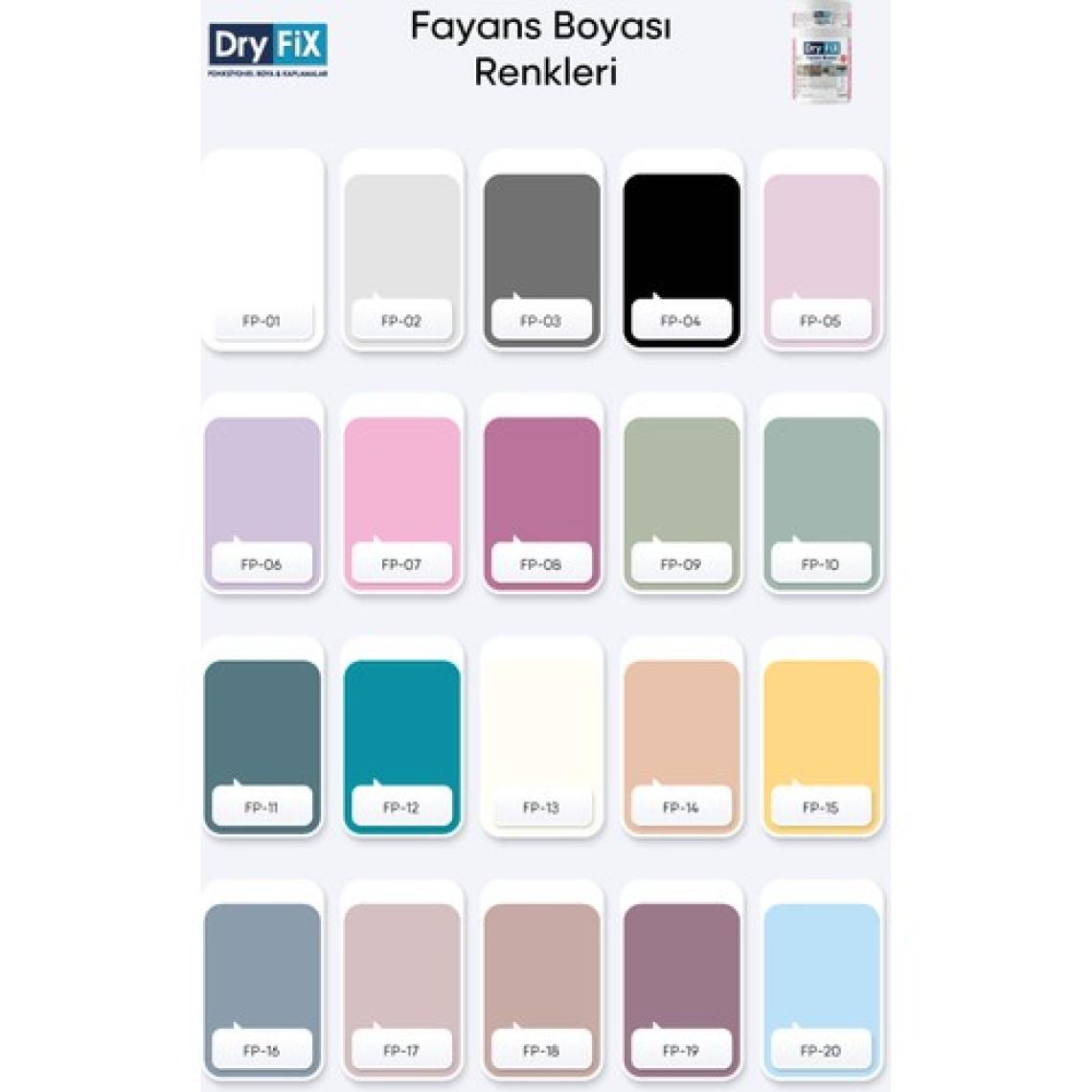 Dryfix Faience Paint Fayans Boyası 1 kg Fp-02 Açık Gri