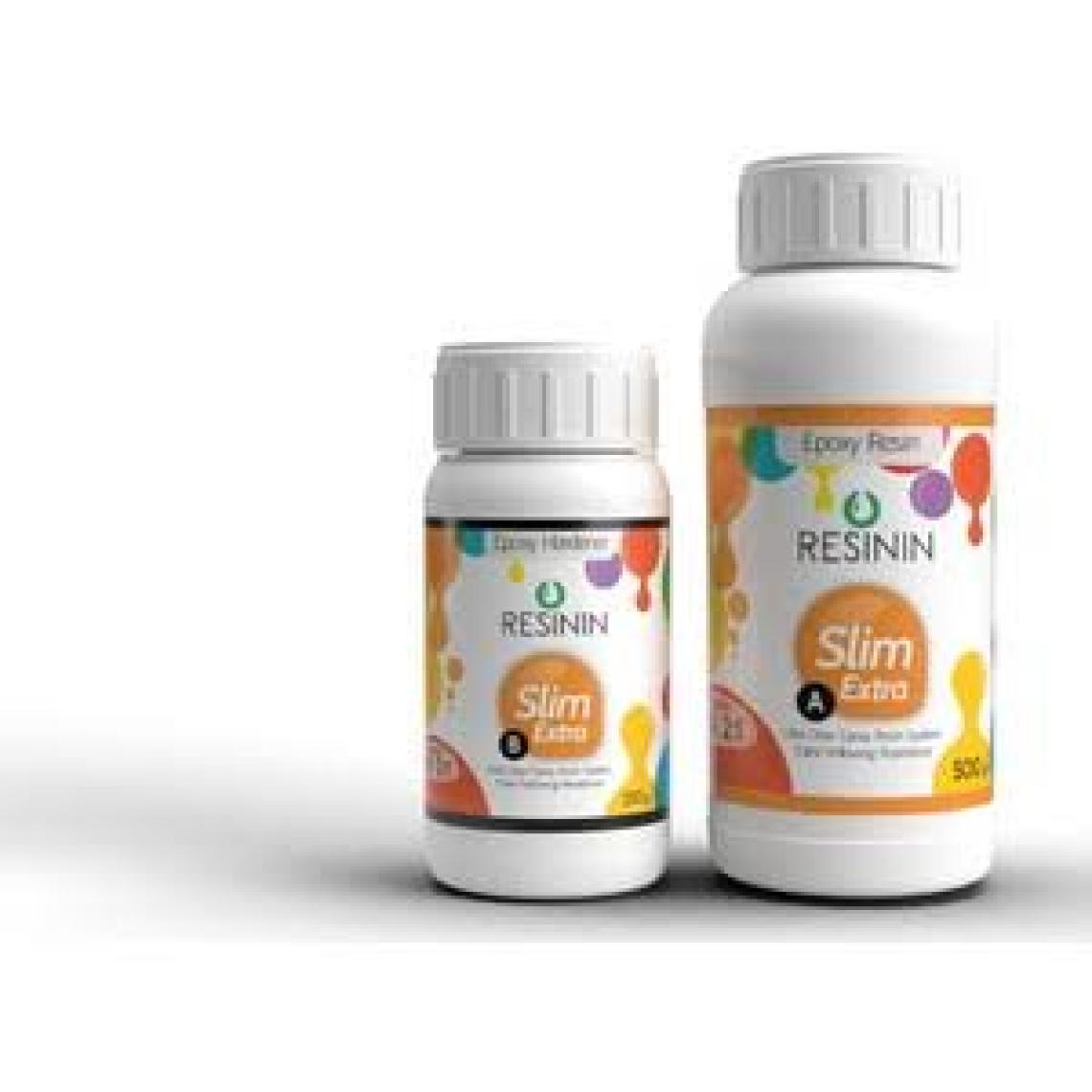 Resinin Slim Extra 750 Gr A+B Ekstra Sararma Dirençli Ultra Şeffaf Epoksi Reçine (500 Gr Reçine + 250 Gr Sertleştirici)