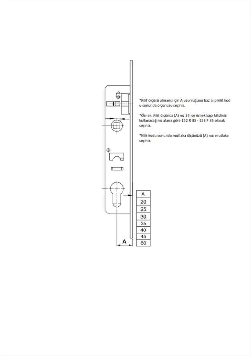 Kale 152 R 45 mm Silindirli Kilit