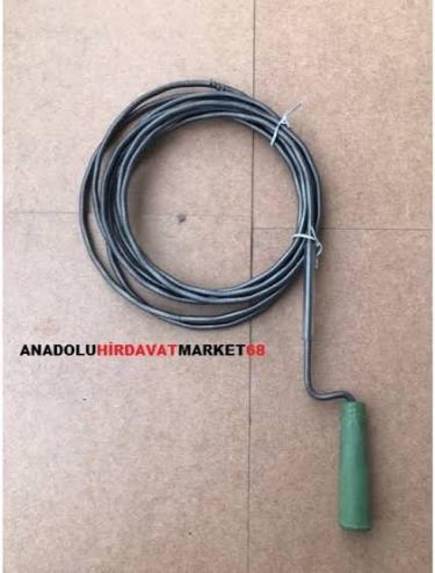 Özs Çelik Lavabo Açıcı Tel Banyo Borusu ve Gider Açma Teli 5 Metre