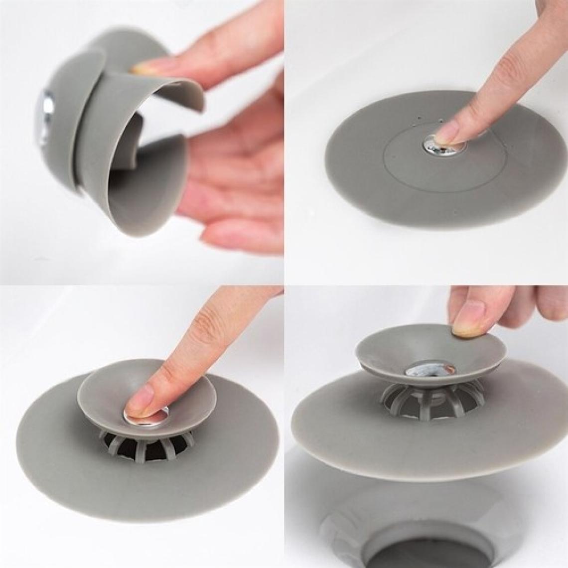 Qniay Mutfak Evye Lavabo 2 Kademeli Dokunmatik Lavabo Tıkacı Silikon Lavabo Gider Tıpa