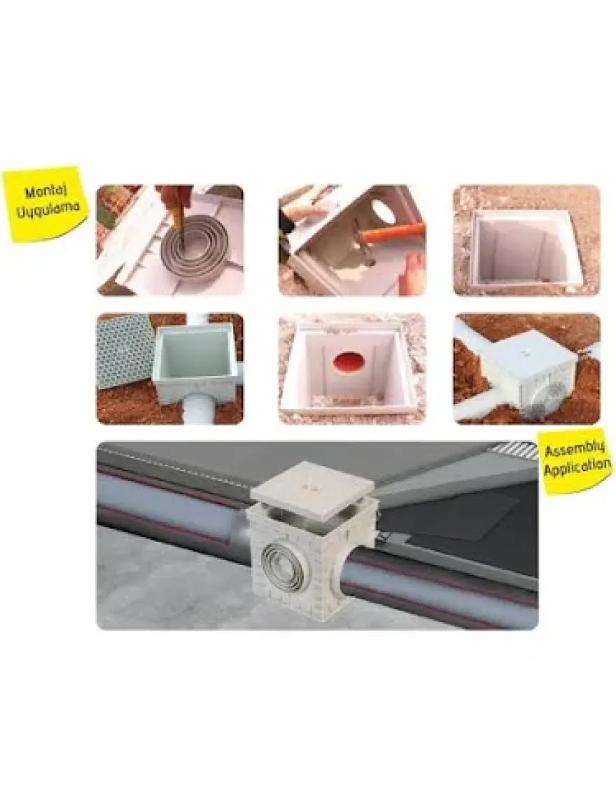 Özek 30X30 Plastik Rögar Kutusu+Yağmur Izgaralı Kapak