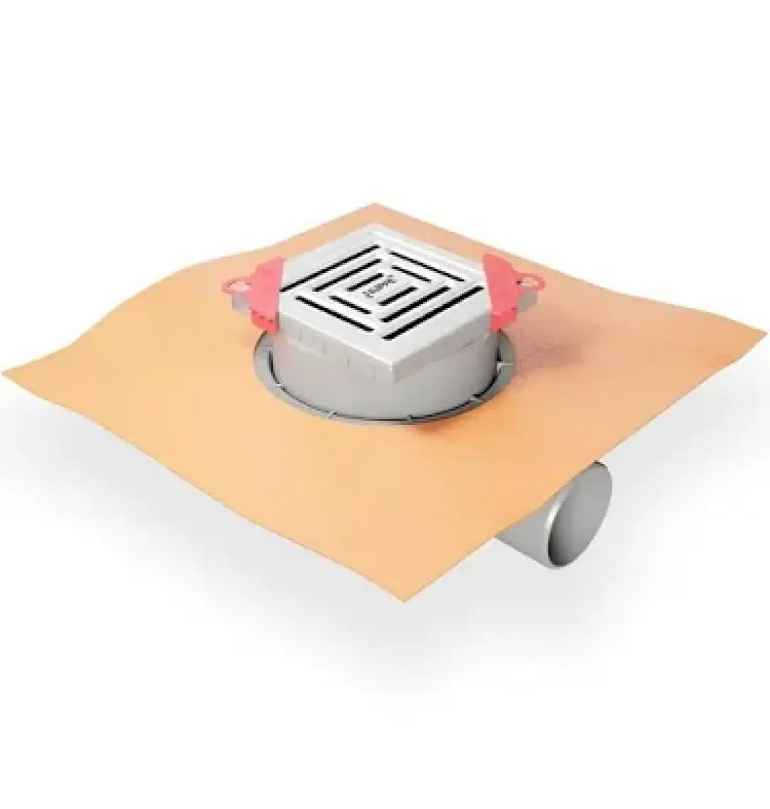Hüppe Masterx Yalıtımlı Noktasal Su Gideri 10X10 Mat Yandan Çıkışlı