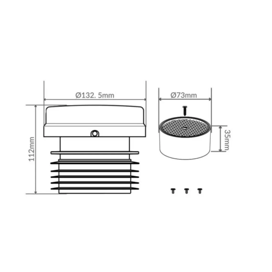 McAlpine MacFilter DN70lik DN100lük rögar fosseptik ve atık pis su hattı için aktif karbon koku filtresi - foseptik havalığından gelen kötü lağım kanalizasyon kokusu giderici önleyici havalık şapkası