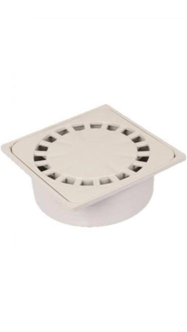 Luxwares 20x20 cm 70'lik Alttan Çıkışlı Yer Süzgeci Plastik