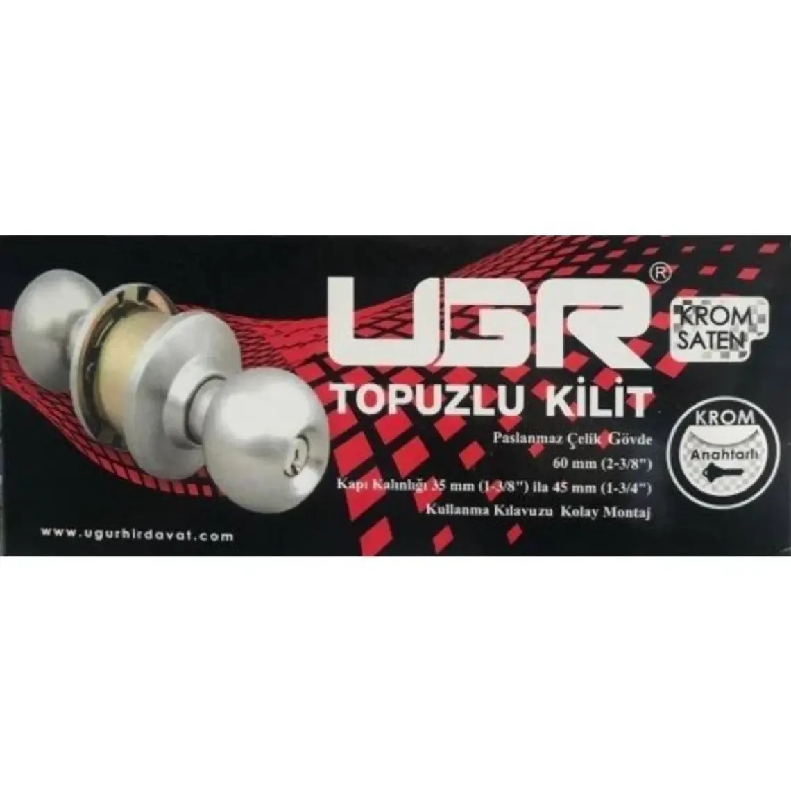 Adilon Ugr Topuzlu Kilit- Oda (Paslanmaz)