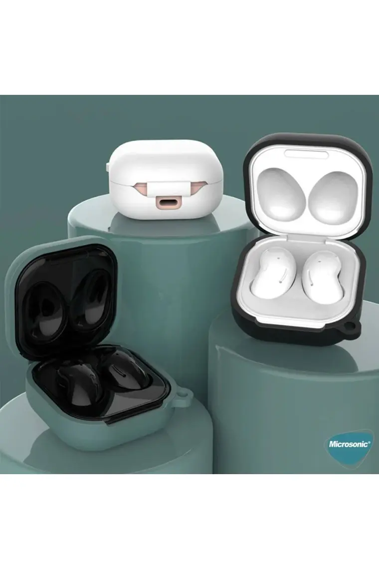 Microsonic Samsung Galaxy Buds 2 Pro Kılıf Askılı Mat Silikon Yeşil
