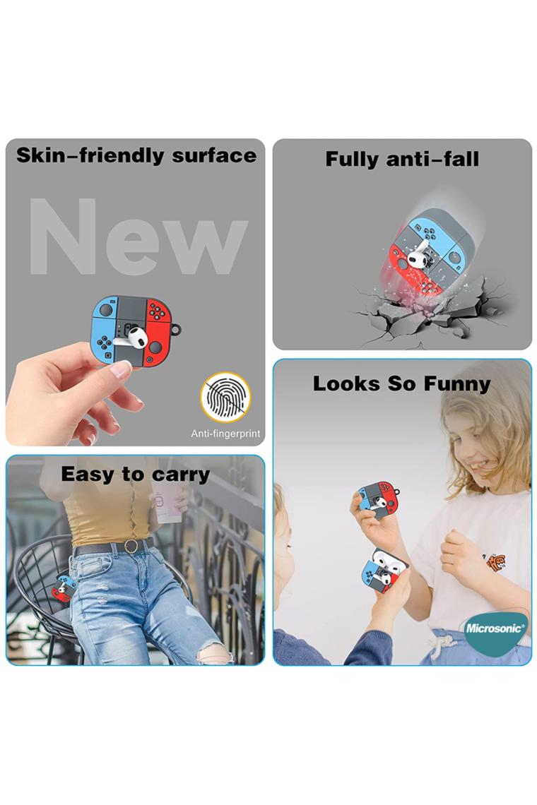 Microsonic Airpods 4.nesil / Anc Kılıf Cartoon Figürlü Silikon Crtn-Fgr-Bldg-Syh