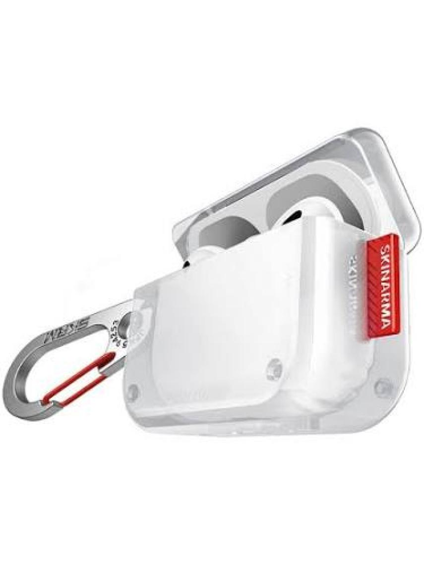 Skinarma Airpods Pro 2 Uyumlu Kılıf Skinarma Şeffaf Renkli Airbagli Tasarım Saido Kılıf Kırmızı