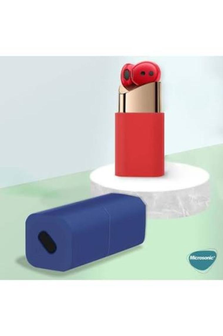 Microsonic Huawei Freebuds Lipstick Mat Silikon Kılıf Lila