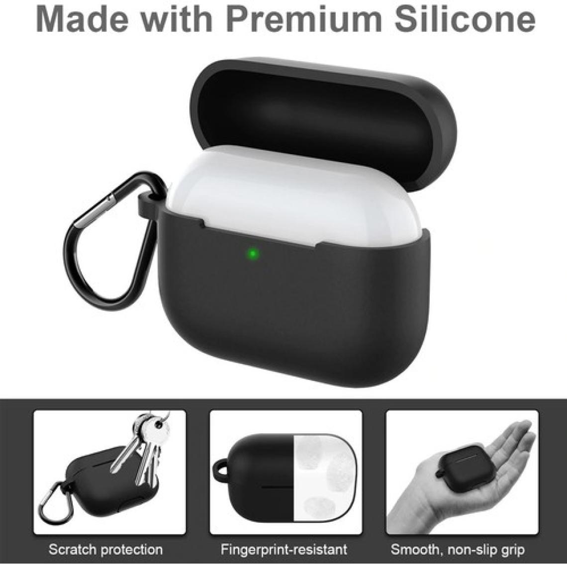 Coverzone Airpods Pro Kılıf Mat Darbe Emici Profesyonel Termoplastik Kancalı Siyah